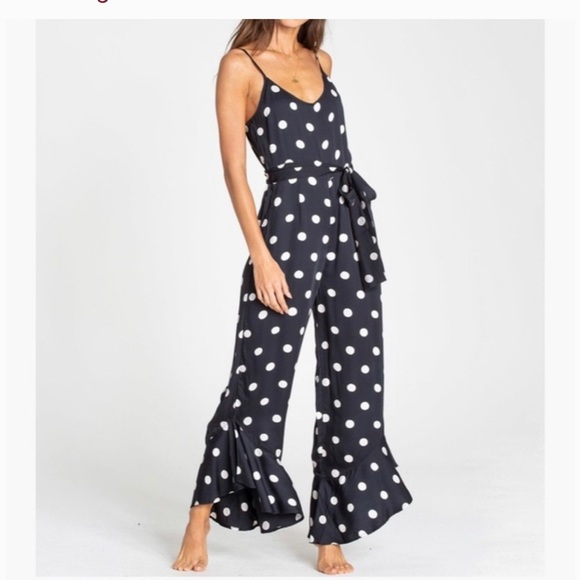 Billabong Jump In Jumper Polka Dot Jumpsuit - Picture 1 of 14